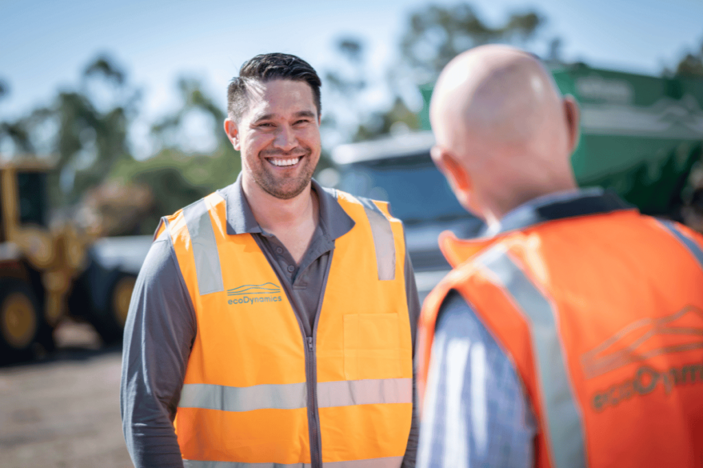 This smiling ecoDynamics worker is who you contact to speak to about garden soil