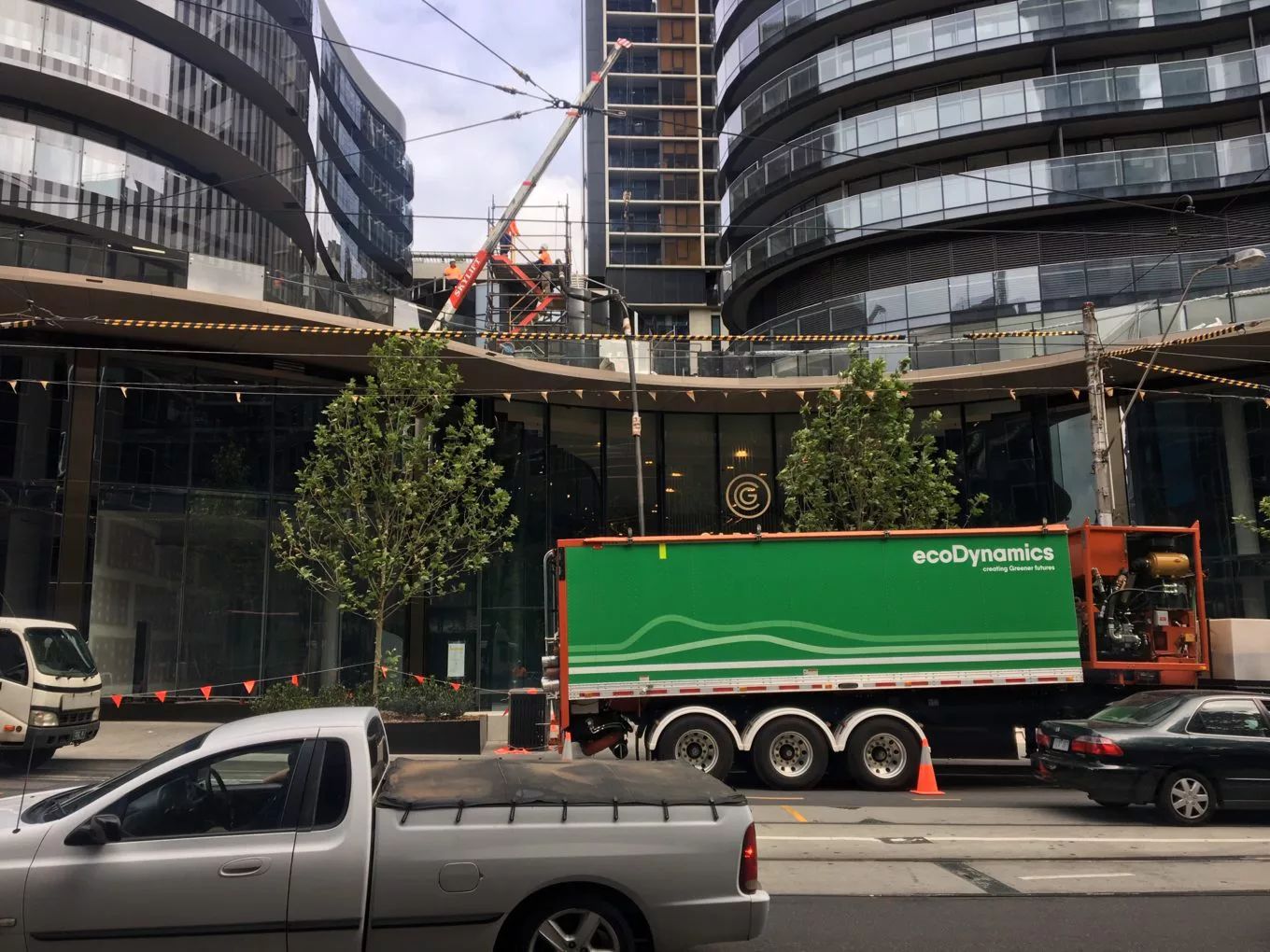 Capitol Grand project blower truck on the ground