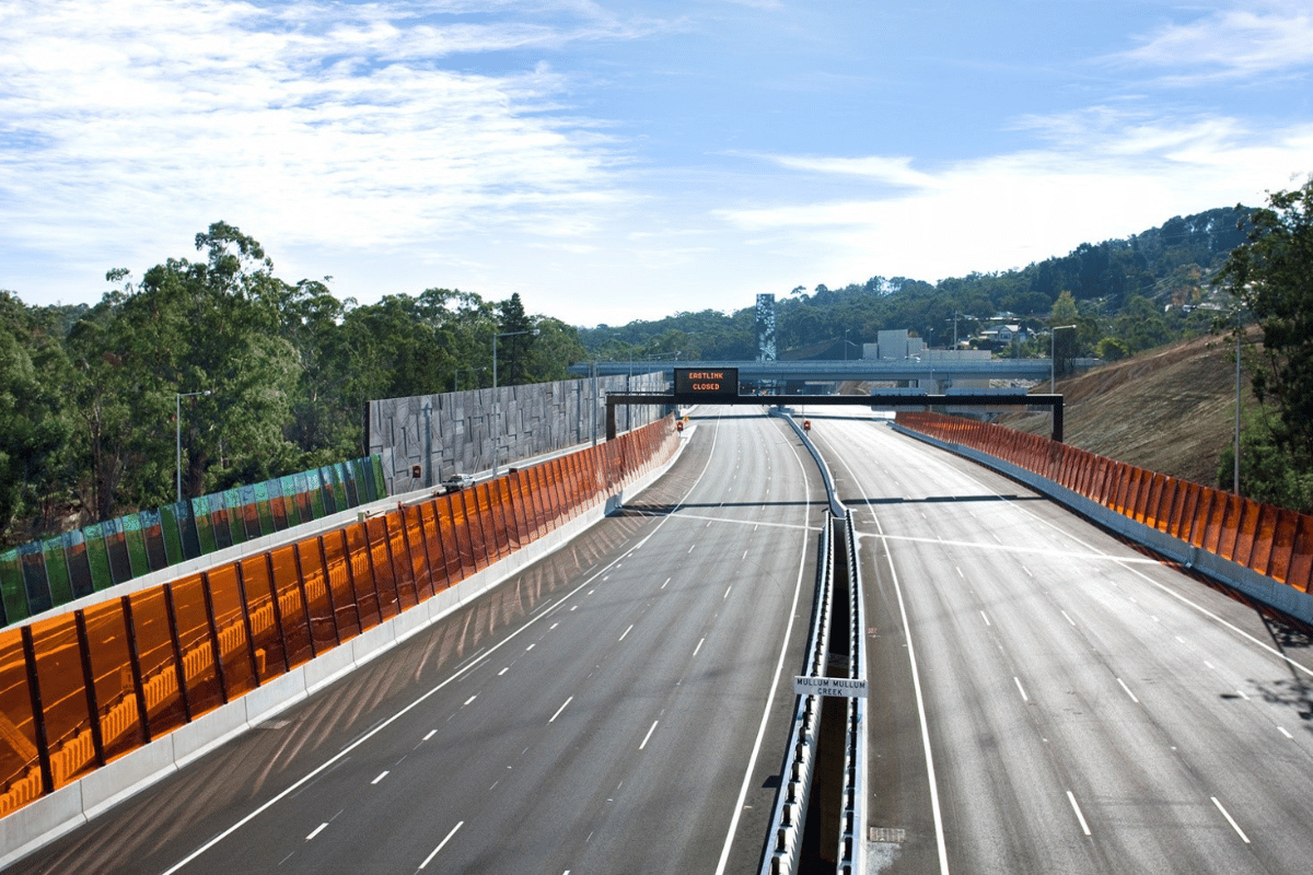 Lanes of the Eastlink freeway