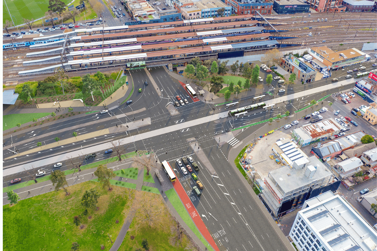 Here's an birds eye view of the greening of Hoddle Street