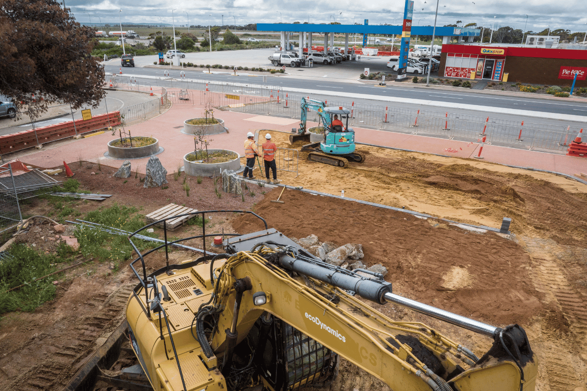 port wakefield ecoDynamics landscaping project before completion