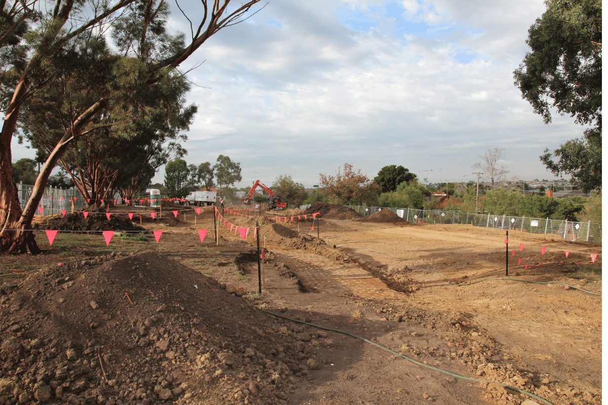 Sheils Reserve Landscaping Project at the beginning