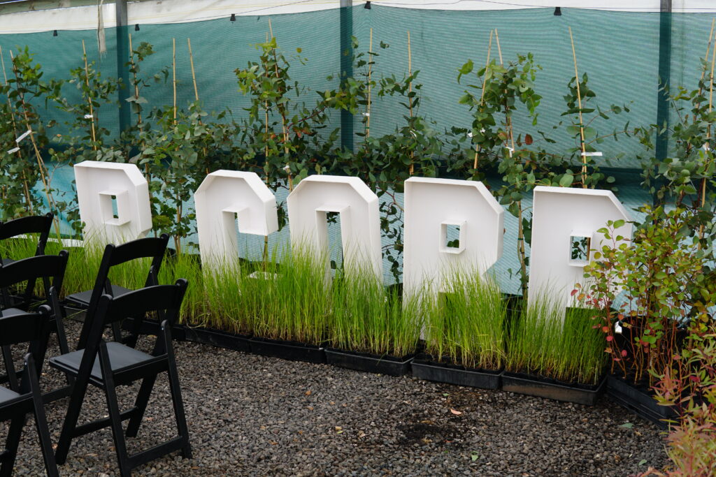 B Corp sign at the ecoDynamics nursery